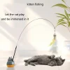 Chinchilla cat funny cat stick steel wire long pole feather cute cat toy kitten fishing rotating self-pleasure relief pet toy
