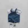2024 Summer Baby Clothing Set Toddler Girls Clothes Suit Infant Tee and Denim Overall Boys Outfit
