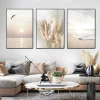 3pcs Sunrise Beach Sea Wave Beige Landscape Canvas Prints Perfect Natural Scenery Plant Seaside Posters For Living Room Wall Art