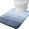 Homaxy Luxury Bath Mat U-Shaped Extra Soft Bathroom Rug Absorbent Bathroom Carpet Non-Slip Plush Foot Mat Contour Toilet Mats