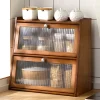 Bamboo Kitchen Storage Unit,Tabletop Cabine, Sideboard Cabinet, Multi-Use Bookcase For Home, Kitchen, Bedroom 40 * 28 * 50Cm