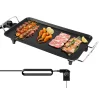 1500W Table-top Electric Teppanyaki Grill Smokeless, Non-Stick Hot Plate, 5 Gear Temperature, for Indoor Outdoor Camping Party