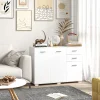 HOMCOM Modern Sideboard Kitchen Storage Cabinet with 2 Drawers, White
