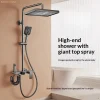 High Pressure Precision Brass Rain Shower Set Luxury Wall Mounted Shower System Handheld Thermostatic Mixer Valve Titanium Gray