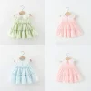 Baby Girl Dress Summer Solid Color Lapel Sleeveless Girl Dress Cute Cotton Girl Beach Dress Baby Girl Clothes ﻿