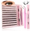 DIY Lashes Extension Kit Eyelashes 200 PCS Clusters Lash Bond and Seal Makeup Tools for Gluing Lashes Gluing Glue Accessories