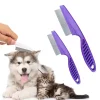 Flea Comb Dog Cat Hair Removal Brush Stainless Steel Dense Teeth Inline Comb Portable Pet Universal Grooming Cleaning Supplies