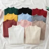 Women Pullover Ribbed Knitted Sweater Autumn Winter Pullovers Turtleneck Long Sleeve Slim Basic Solid Female Sweaters Tops