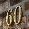 1pc 101mm Solid Brass House Number Outdoor 4 inch Metal Letter Apartment Door Number Mailbox Address Sign #0-9 With Screws