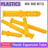 25pieces Plastic Expansion Tube Ribbed Plastic Anchors M6 M8 M10 Expansion Pipe Wall Plug Frame Fixed Tube For Selftapping Screw