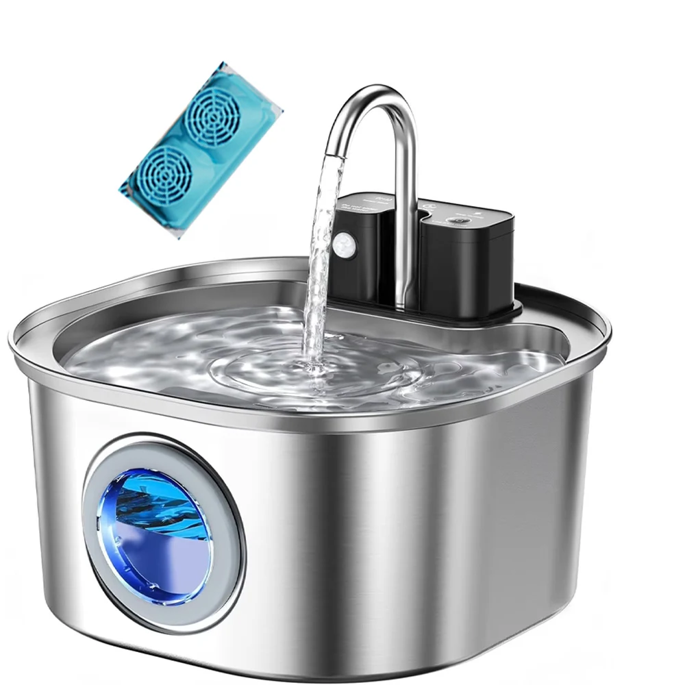 3.2L Recharge 5V USB Cat Water Fountain Automatic Sensor Stainless Steel Cat Dog Water Fountain Multiple Pet Drinking Bowls