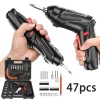 47 PCS 3.6V Electric Screw Driver Rechargeable Household Lithium Electric Drill LED Lighting Electric Power Screwdriver Set