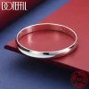 925 Sterling Silver 8mm Smooth Bangle Bracelet For Woman Man Wedding Engagement Fashion Charm Party Jewelry