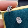 CAOSHI Simple Shiny Oval-shaped CZ Earrings for Female Graceful Lady Versatile Accessories Classical Elegance Women's Jewelry