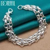 DOTEFFIL 925 Sterling Silver Lnterlocking Circle Bracelet Chain For Women Fashion Charm Wedding Engagement Jewelry