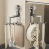 Kitchen Multifunctional Wall-mounted Storage Shelf Without Punching Spatula Spoon Rotating Integrated Rack Suction Cup Hook