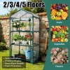 Mini Tiered PVC Greenhouse Outdoor Growbag Grow House with Plastic Cover Five Floor Green Garden Greenhouse for Household Use