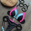 RUOTONSEPT Sexy Solid Splicing Bikini Set Swimwear Women Swimsuit Braiding rope Bandage Triangle Bathing Suit Brazilian Biquinis