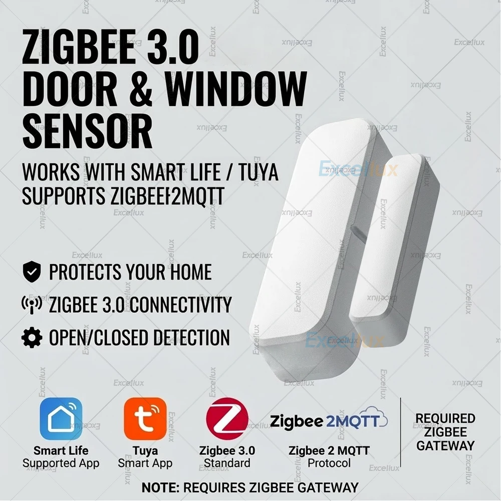 Tuya Zigbee Door Sensor Window Open Closed Detector Smart Home Security Protection Alarm System Works with Home Assistant Z2MQTT