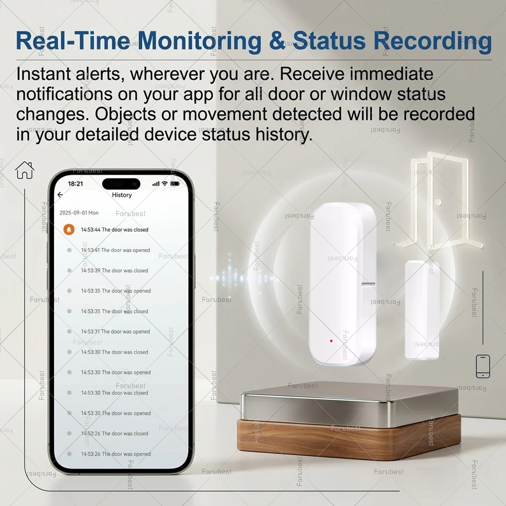Tuya Zigbee Door Window Sensor Smart Home Security Alarm Wireless Magnetic Contact Detector App Control via Home Assistant 2MQTT - Image 4