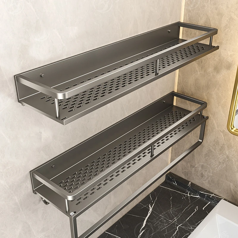 Wall-Mounted Storage Rack No-Drill Bathroom Vanity Shelf for Washroom Balcony Toilet - Organizer Shelf for Kitchen Bathroom - Image 5