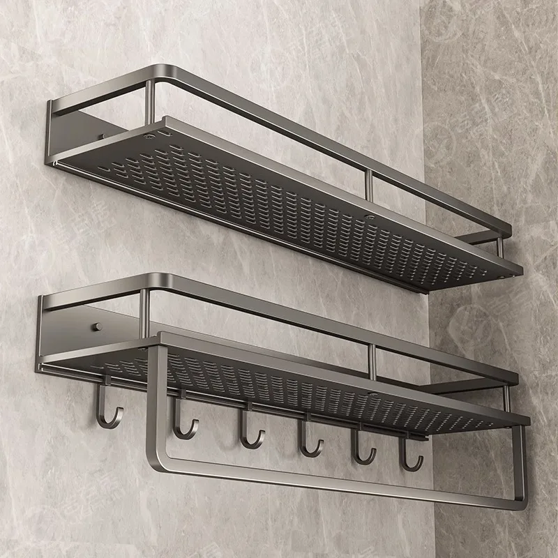 Wall-Mounted Storage Rack No-Drill Bathroom Vanity Shelf for Washroom Balcony Toilet - Organizer Shelf for Kitchen Bathroom